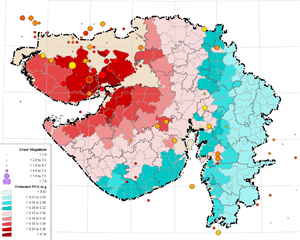 GUJARAT HAZARD RISK ZONATION: 100-YEAR RETURN PERIOD ESTIMATED MEAN TALUKA PGA (IN G)